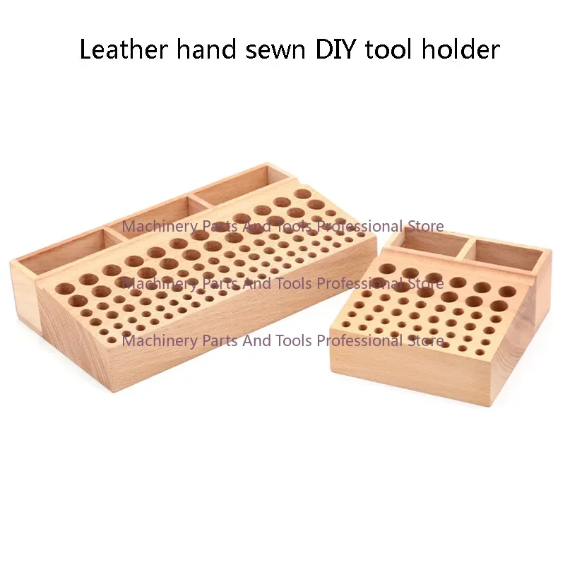 46/98 holes Pine Wooden Leather craft Rack Stand DIY Carving Punching Tools Holder Organizer Storing Leather Tool Storage Box