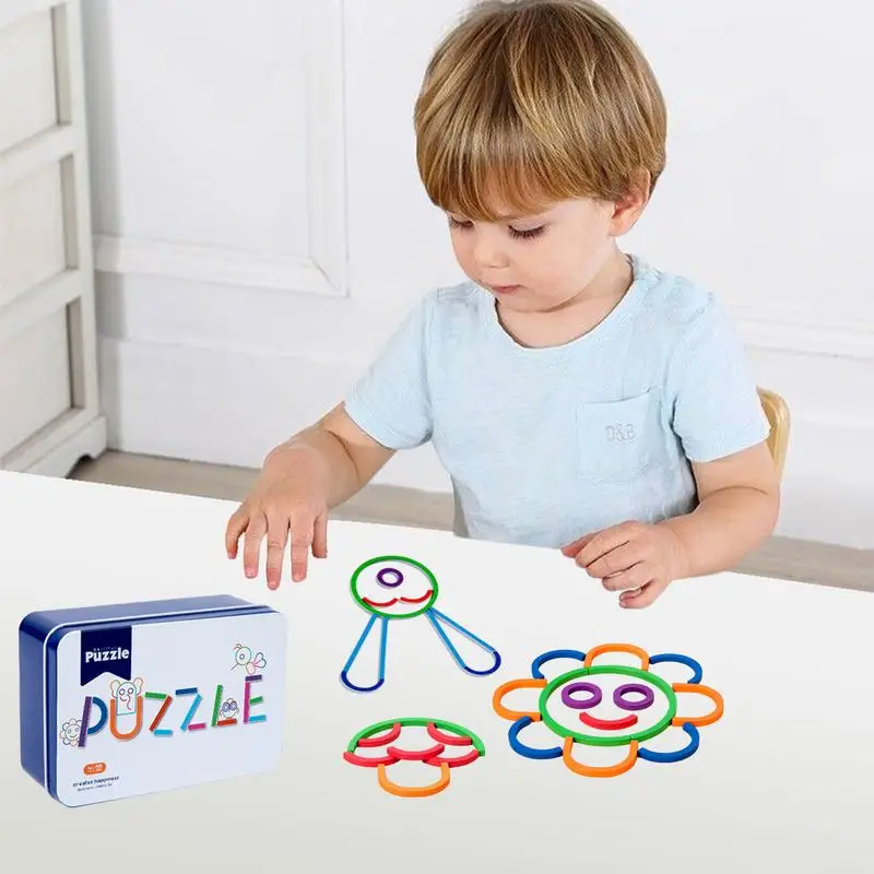 Sticks Rings Puzzle Toy Creative Sticks And Rings Wooden Shape Puzzle Wooden Kids Stacking Toys Creation Matching Construction