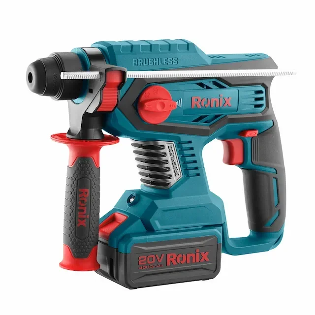 Ronix 8910K Rechargeable Lithium Battery Electric Hammer Drill Power Tool Cordless Electric Hammer Impact Drill