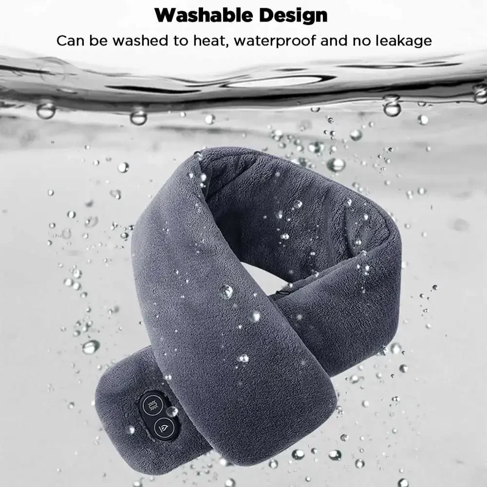 Smart 3 Gänge Heiz massage Winter beheizter Schal elektrische Heizung Schals Schal wasch bar verstellbar wiederauf ladbar USB Halstuch