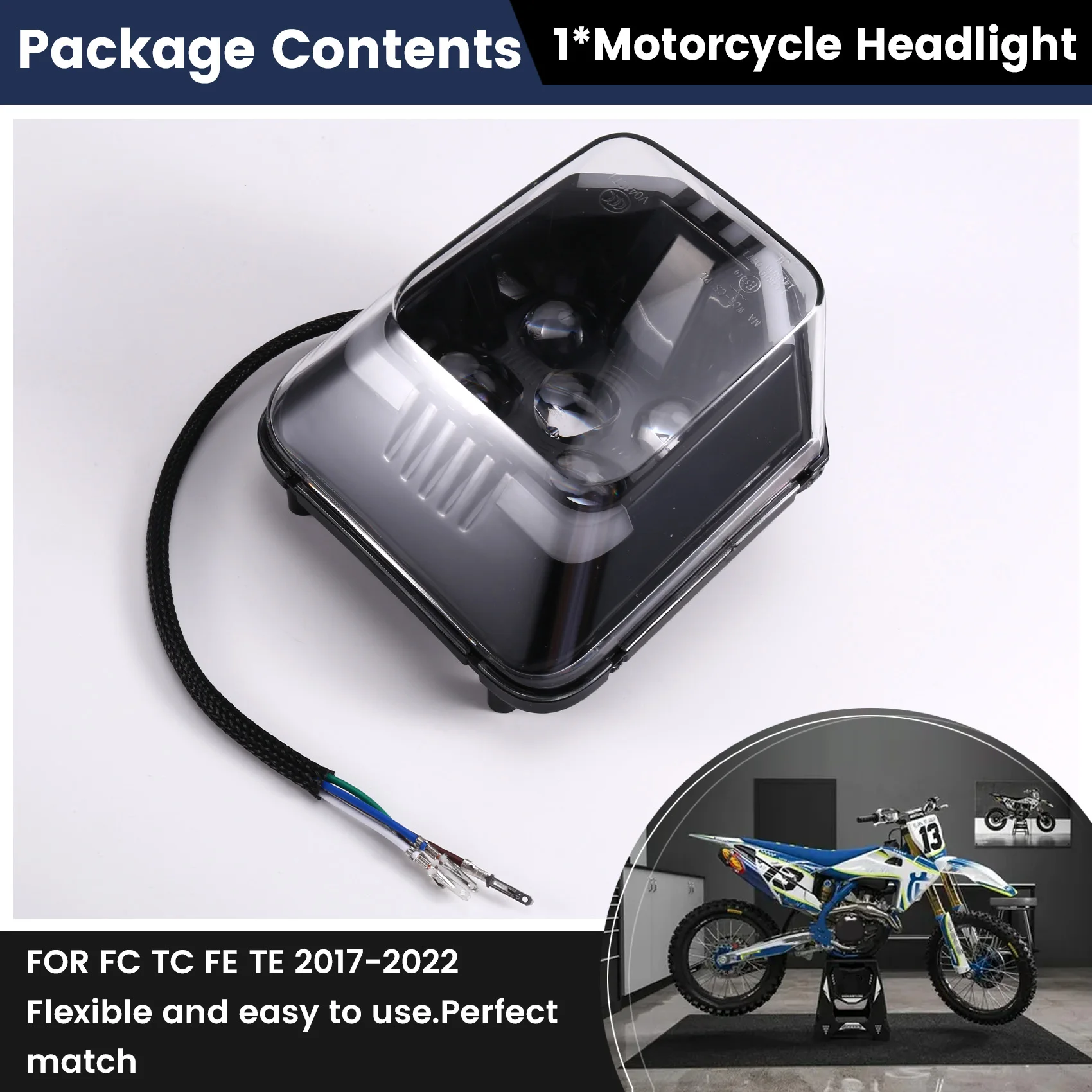 A30F-Motorcycle Headlight LED Headlamp For FC TC FE TE 2017-2022 Head Light Low High