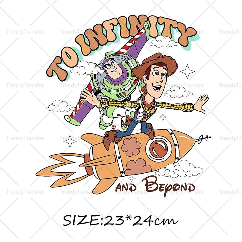 Retro Mickey Minnie Toy Story Ijzer Op Transfers Stickers Voor Kleding Thermische Stickers Diy T-Shirts