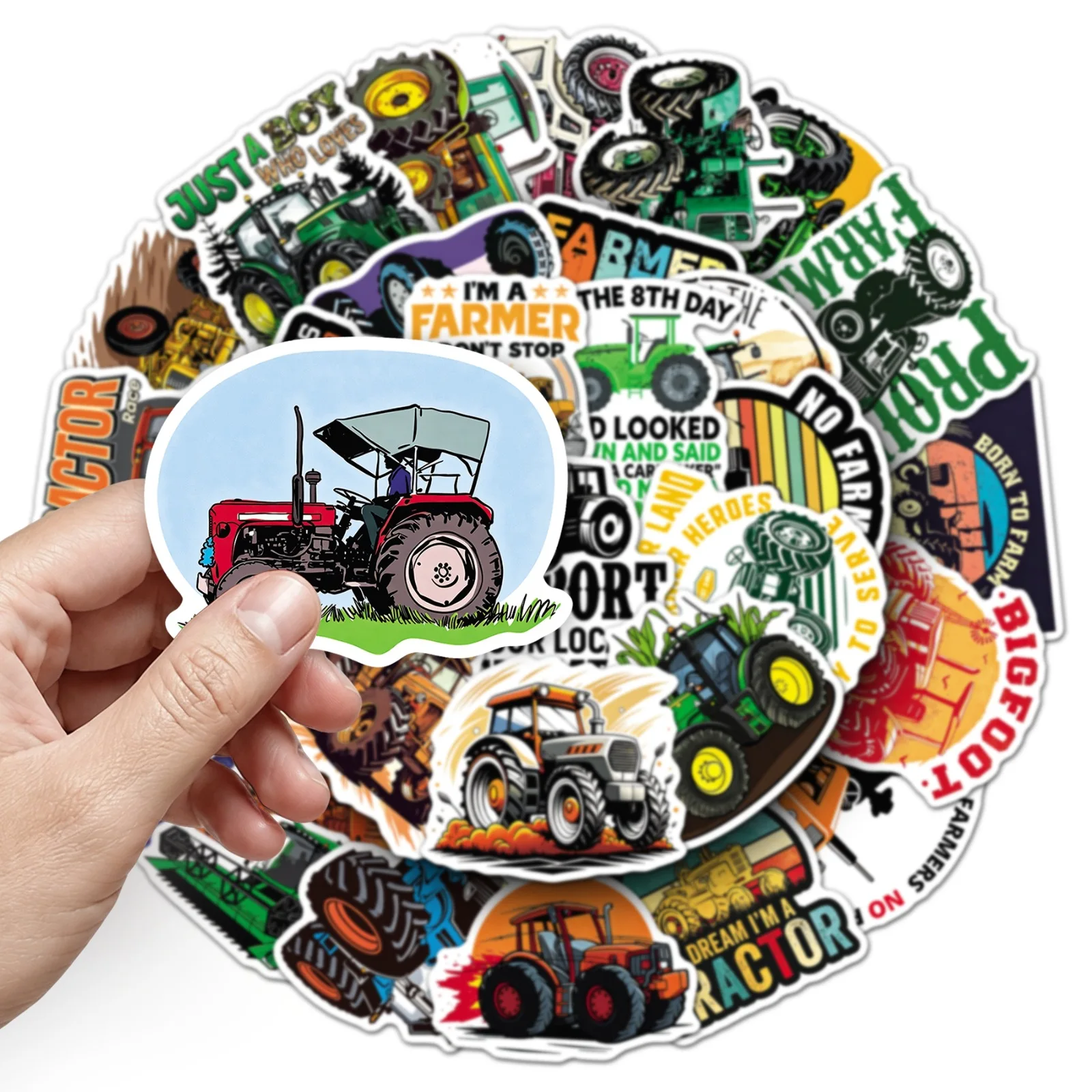 Agriculture Farming Cartoon - 10/50PCS Agricultural Tractor Cartoon Stickers Farm
