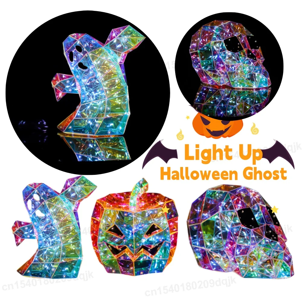 Halloween Gorgeous Shining LED Ghost Lights Halloween Decor Lights with LED Lights Halloween Light Up Ghost Ghost Decor