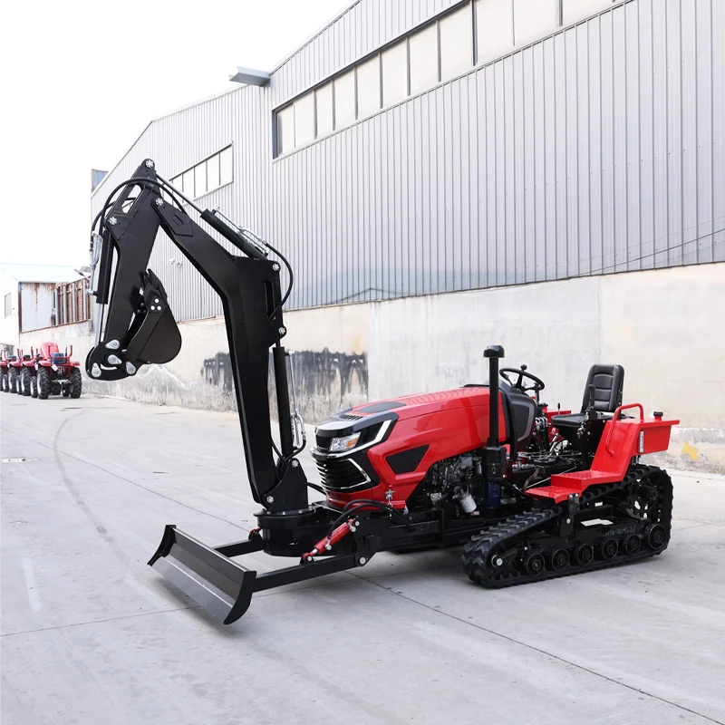 

Customized New micro tiller equipped with 60 HP crawler tractor, crawler rotary tiller, high-horsepower plowing machine