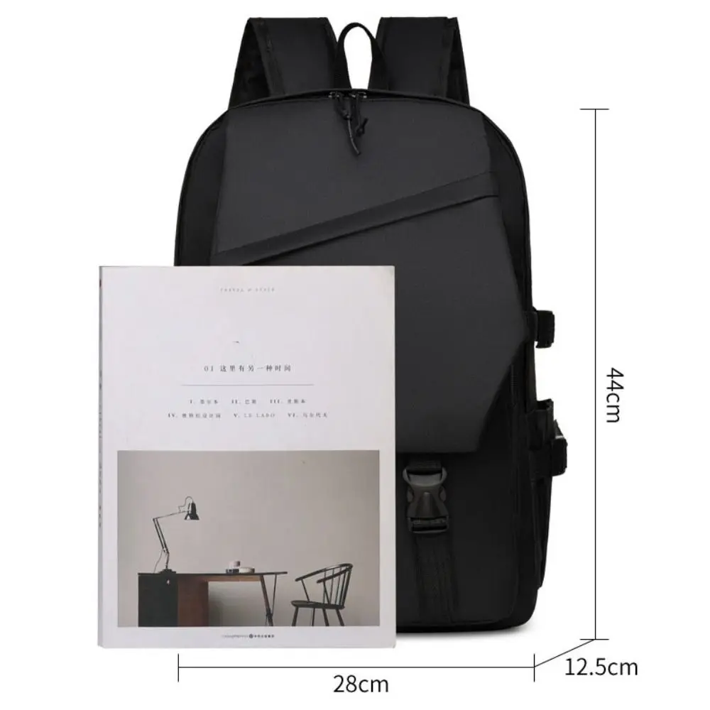 Large Capacity Men's Shoulder Bag Waterproof Zipper Oxford Backpack Commute Bag Ins Korean Style Outdoor Storage Bag Men/Women