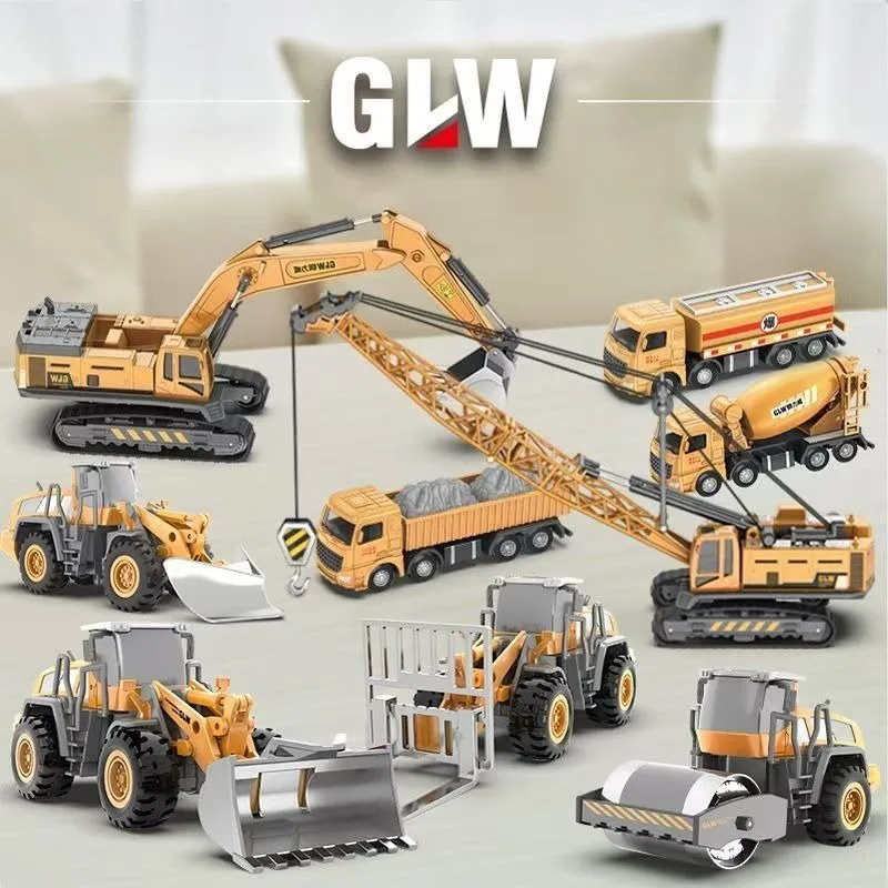 16가지 종류의 창의적인 관성 합금 엔지니어링 차량 시리즈 손과 눈의 협응력 퍼즐 기계 모델 장난감 어린이 선물