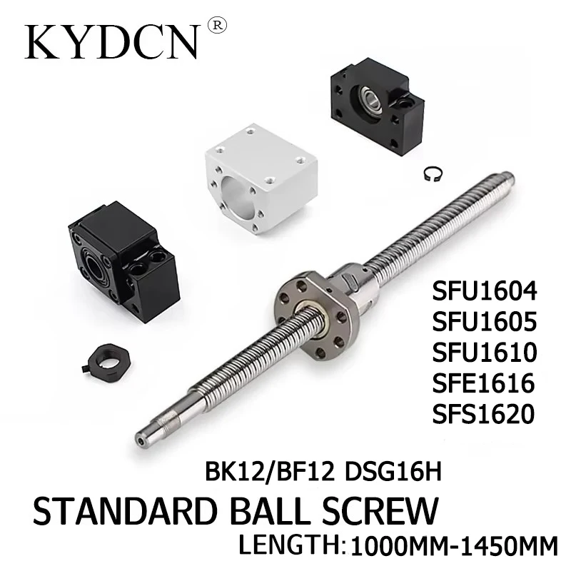 SFU1604 SFU1605 SFU1610 SFE1616 SFS1620 Ball screw Length 1000-1450mm nut nut seat plus BKBF12 support seat ball screw set