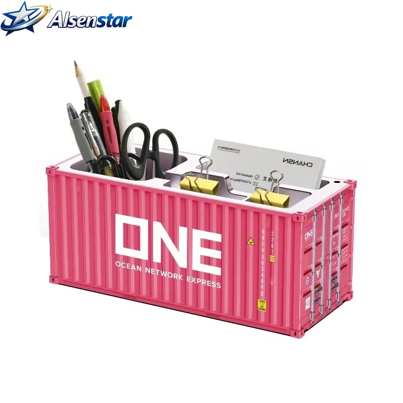HomeDecoration Craftsmanship Micro realistic Shipping Container Model Simple Multi functional Office Desk Pen Holder Storage Box