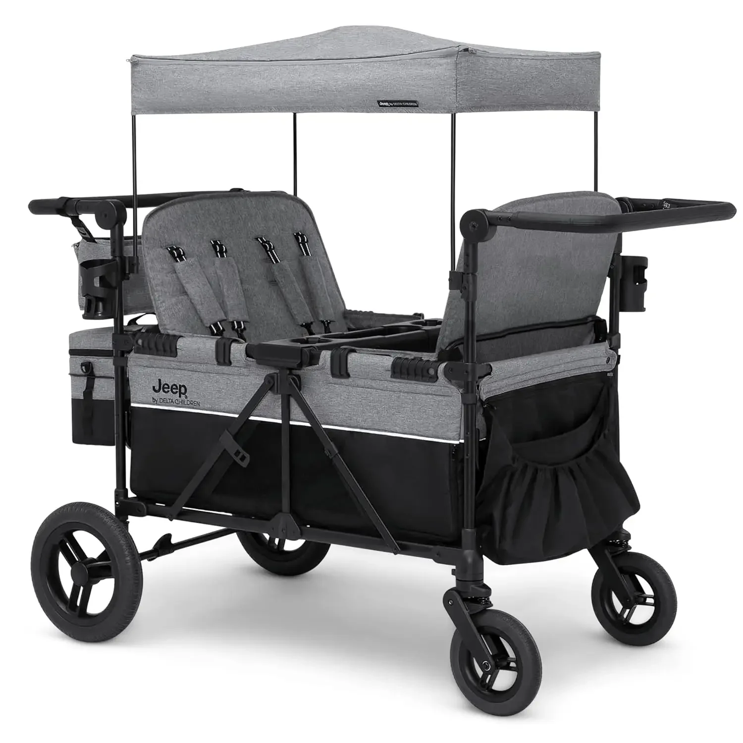 home.Deluxe 4 Seater Stroller Wagon by  - Premium Quad Stroller Wagon for 4 Kids with Convertible Seats,