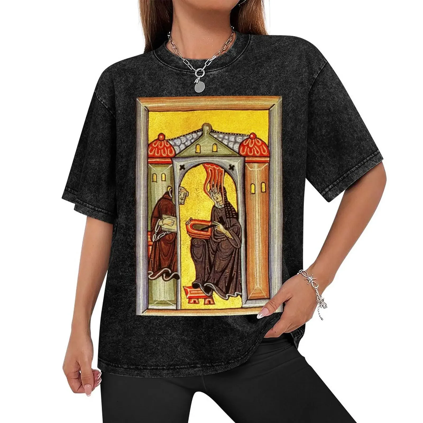 Illumination from the Liber Scivias (Hildegard von Bingen) T-Shirt baggy shirts tees blanks mens white t shirts