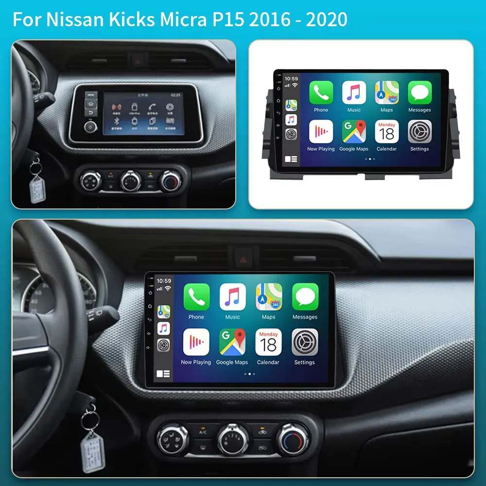 For Nissan Kicks Micra Versa Almera 2014-2021 Android 16 Car Radio Carplay Android Auto Car Intelligent System DSP GPS FM Radios