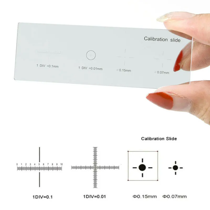 

Microscope Stage Micrometer Calibration Slide 0.01mm with 4 Scales