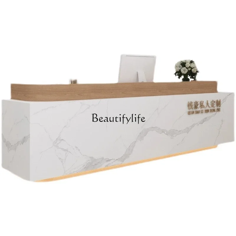 

Company front desk reception beauty salon cashier counter simple and modern