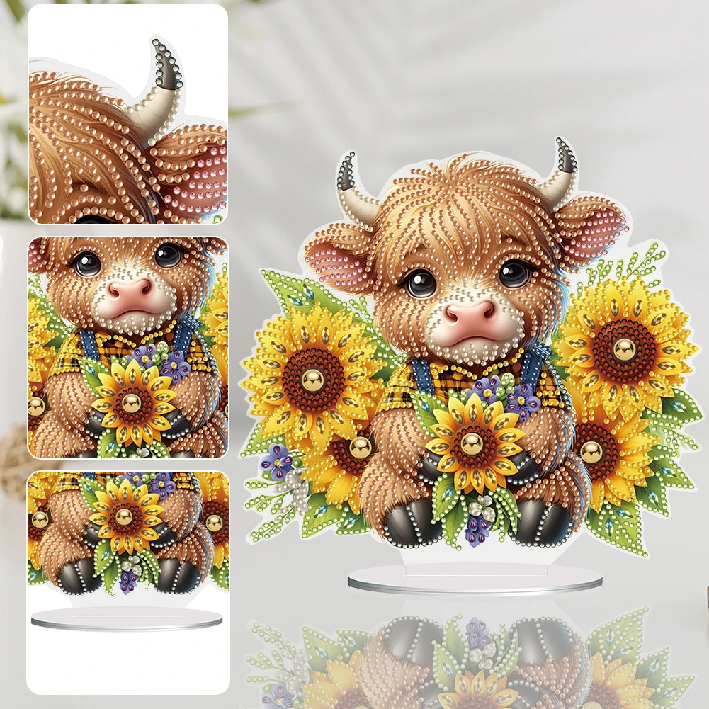 2D/مسطحة الياك لتقوم بها بنفسك سطح المكتب الماس الفن أطقم جانب واحد الحفر 5D DIY بها بنفسك الماس الفن منضدية زينة شكل خاص للديكور المنزل