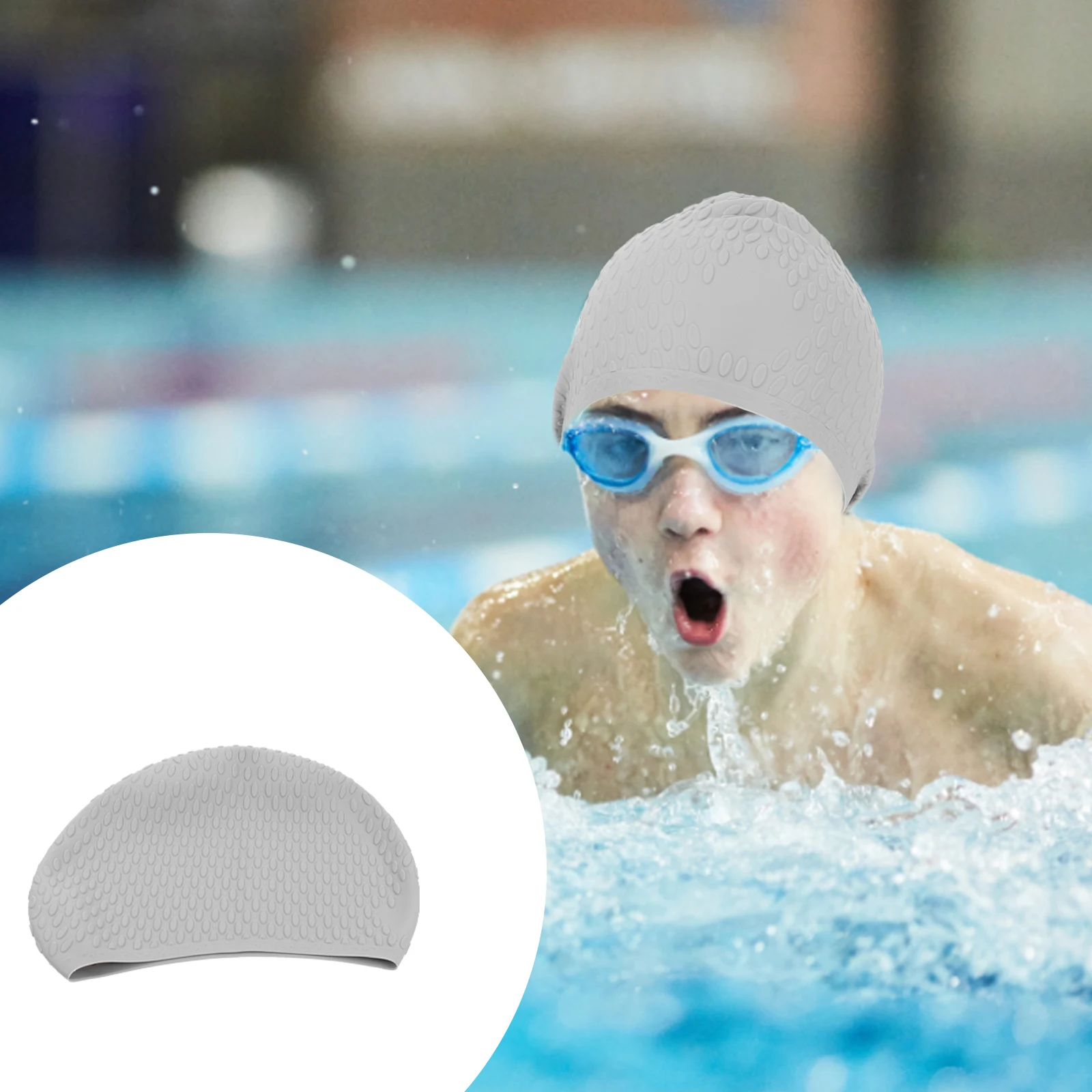 

Waterproof Silicone Swimming Hat Comfortable Lightweight Flexible Durable Women Shower Caps Bath Hat Stylish Adult Swim Cap