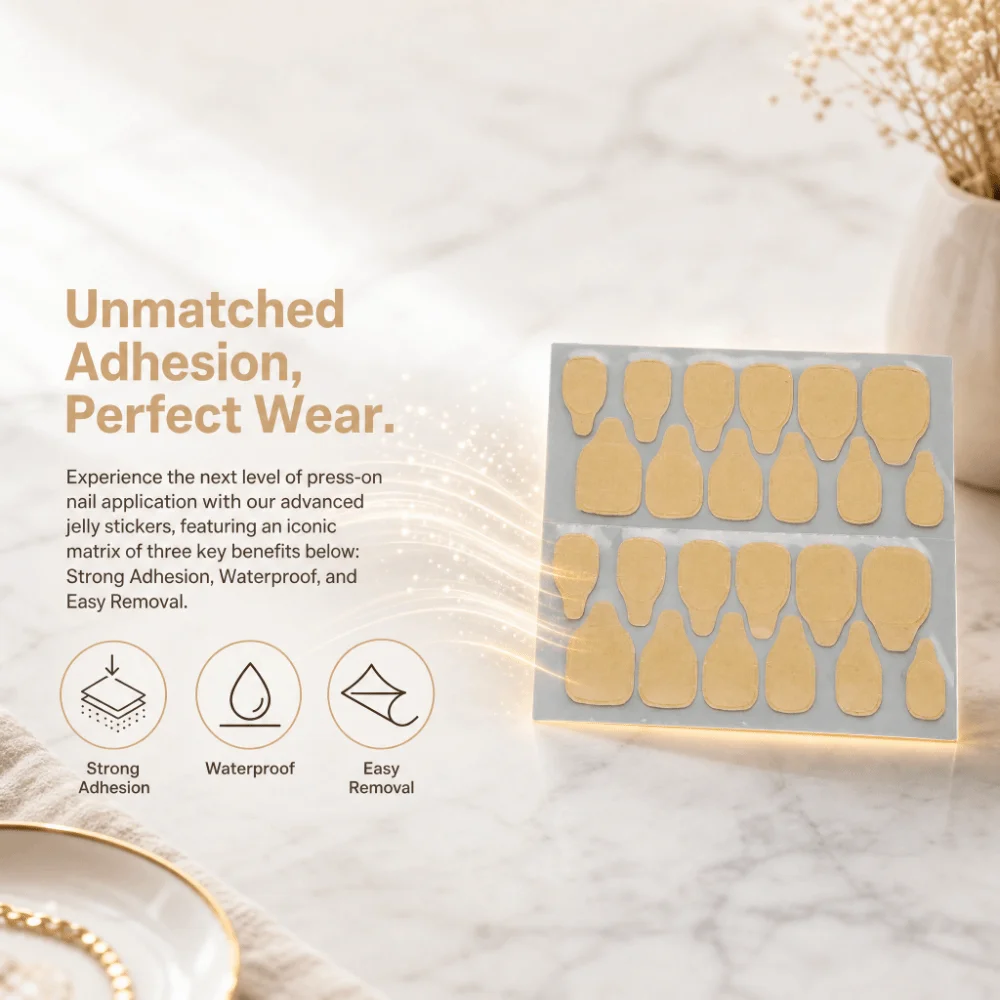 25PCS Waterproof Double Side Nail Glue Sticker Breathable Long Lasting Adhesive Performance Press On Nail Sticky Tabs
