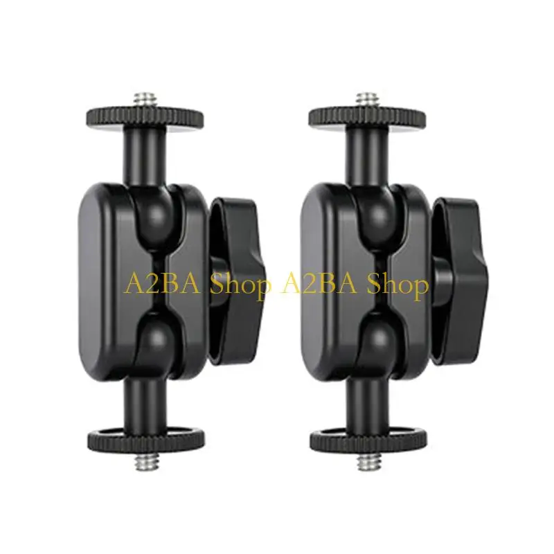 A2BA Phone Holder Mount Adapters 2 Pack, Black 1/4 Thread Accessory with Manual Tightening Body for Camera Support and Stand