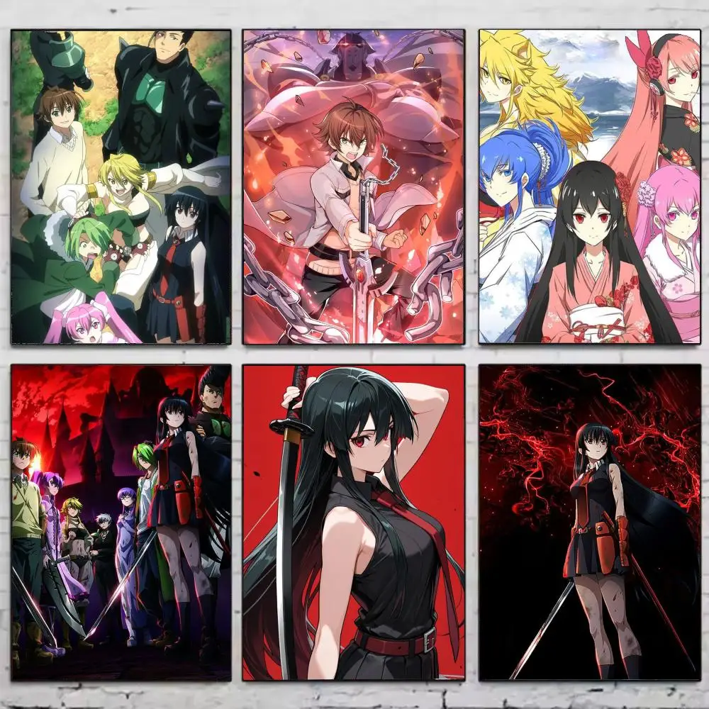 Anime A-Akame Ga Kill Poster HD Waterproof Self-Adhesive Wall Sticker For Room Decor, Premium Print Gift