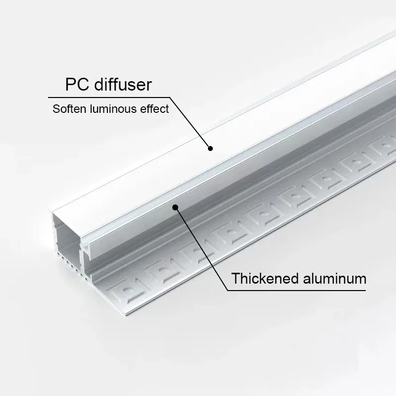 دريوال الألومنيوم الشخصي LED قطاع الإضاءة جزءا لا يتجزأ من تقليم كوف الإضاءة الجبس الجص السقف التفاف الشريط