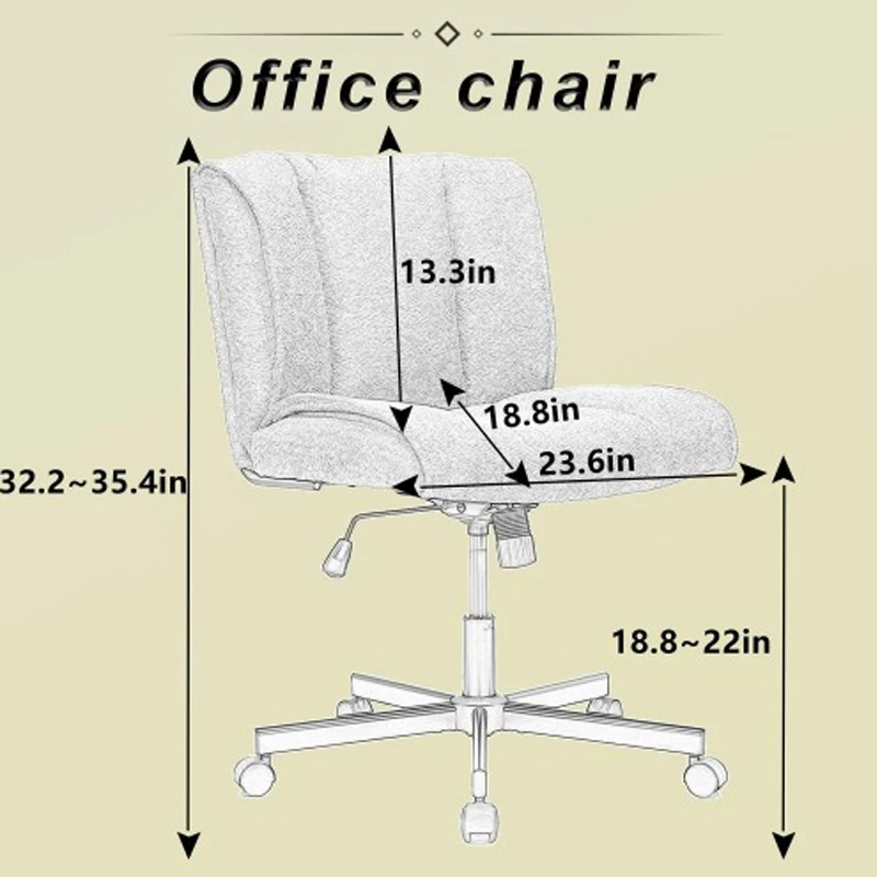 Cadeiras de mesa sem braços com rodas cadeira de escritório cadeira de vaidade com pano técnico ajustável giratória cadeiras de tarefas de computador para casa b