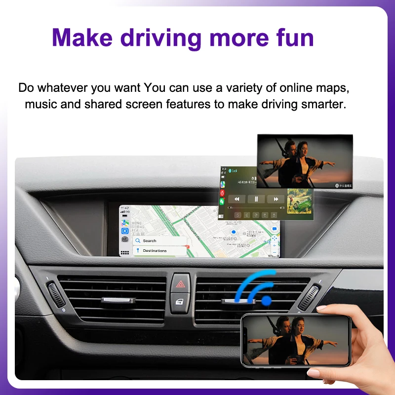 AUTOTOP Wireless Carplay Android AUTO Modul-Schnittstellen-Decoder-Box für BMW 1-7 Serie X1-X7 CIC-System E70 F13 F01 F02 E84 F25 – Detail 6