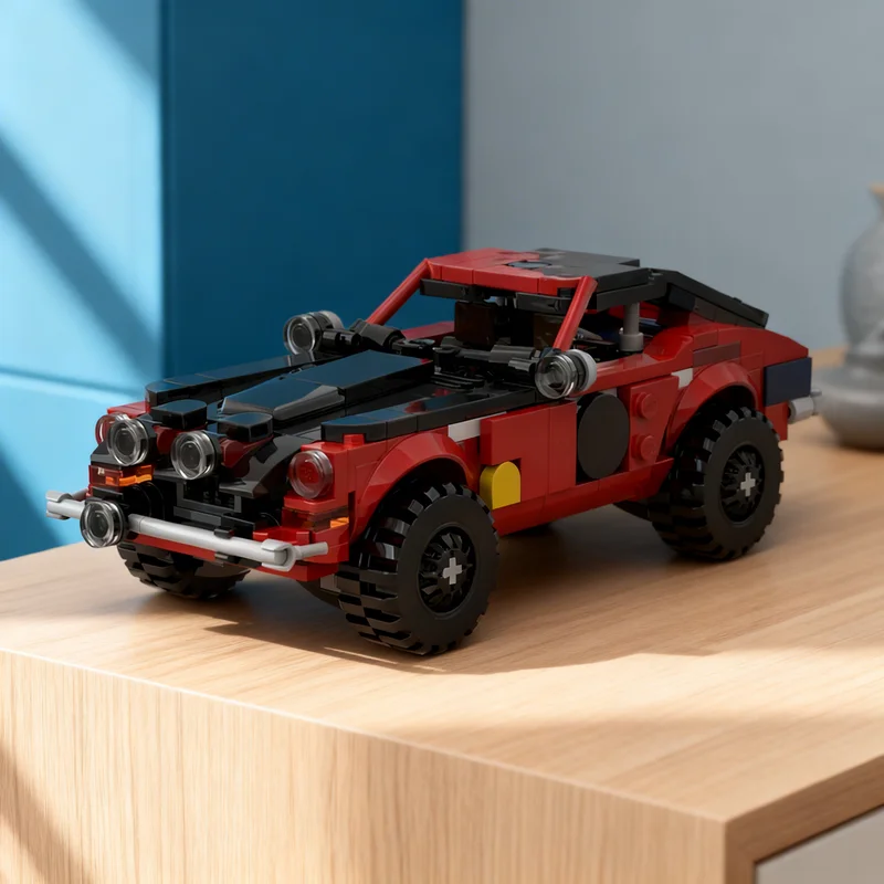384pcs-moc-city-champions-71'-datsun-240z-safari-rally-hs30-model-building-blocks-education-art-3d-collection-birthday-brick