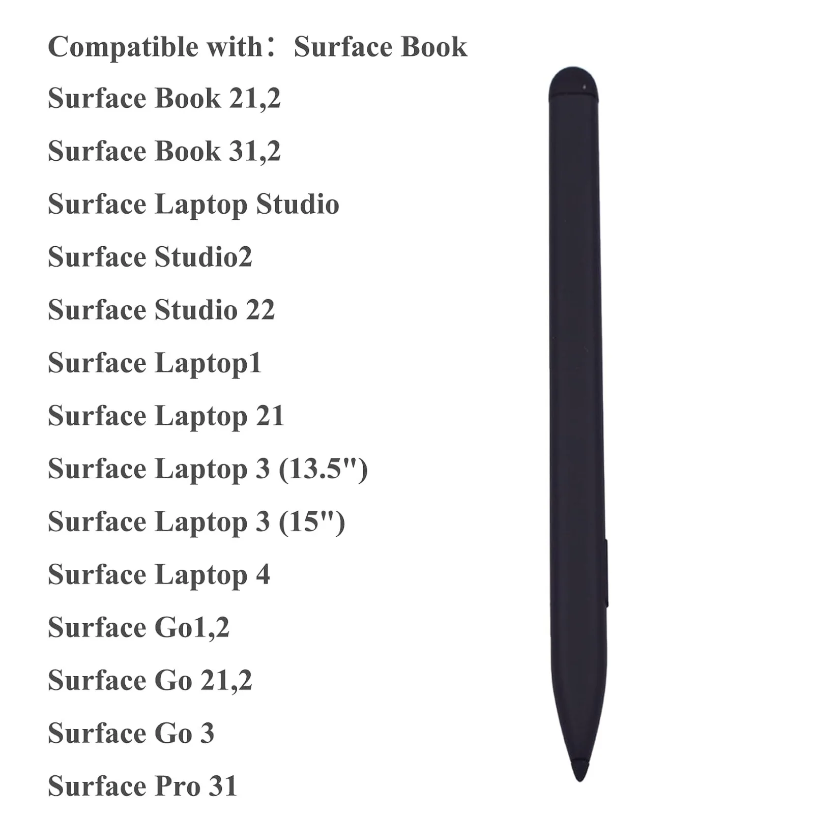 Replacement Stylus Slim Pen 1 Compatible with Surface Pro 8/9/10/11/12 and X Book, Digital Pen for Surface