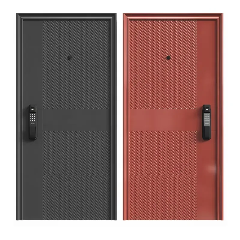 Modern Exterior Steel Emergency Security Strip Fireproof Exterior Soundproof Main Doors