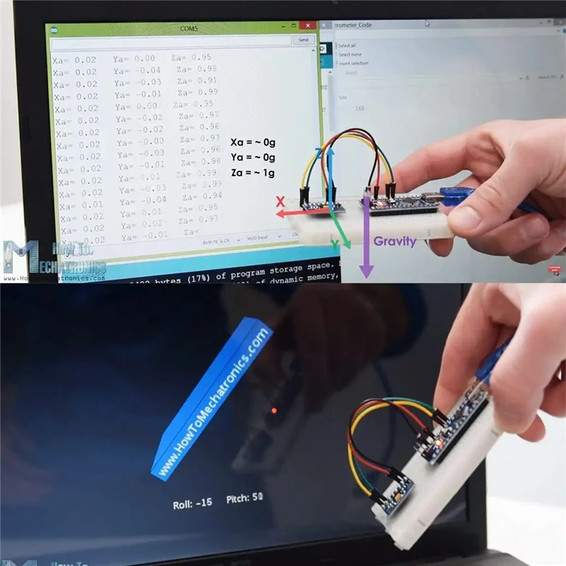 Módulo de inclinación de gravedad para Arduino, dispositivo Digital de aceleración de 3 ejes, con Cable Pinheader Dupont, 2 piezas, ADXL345, IIC/SPI