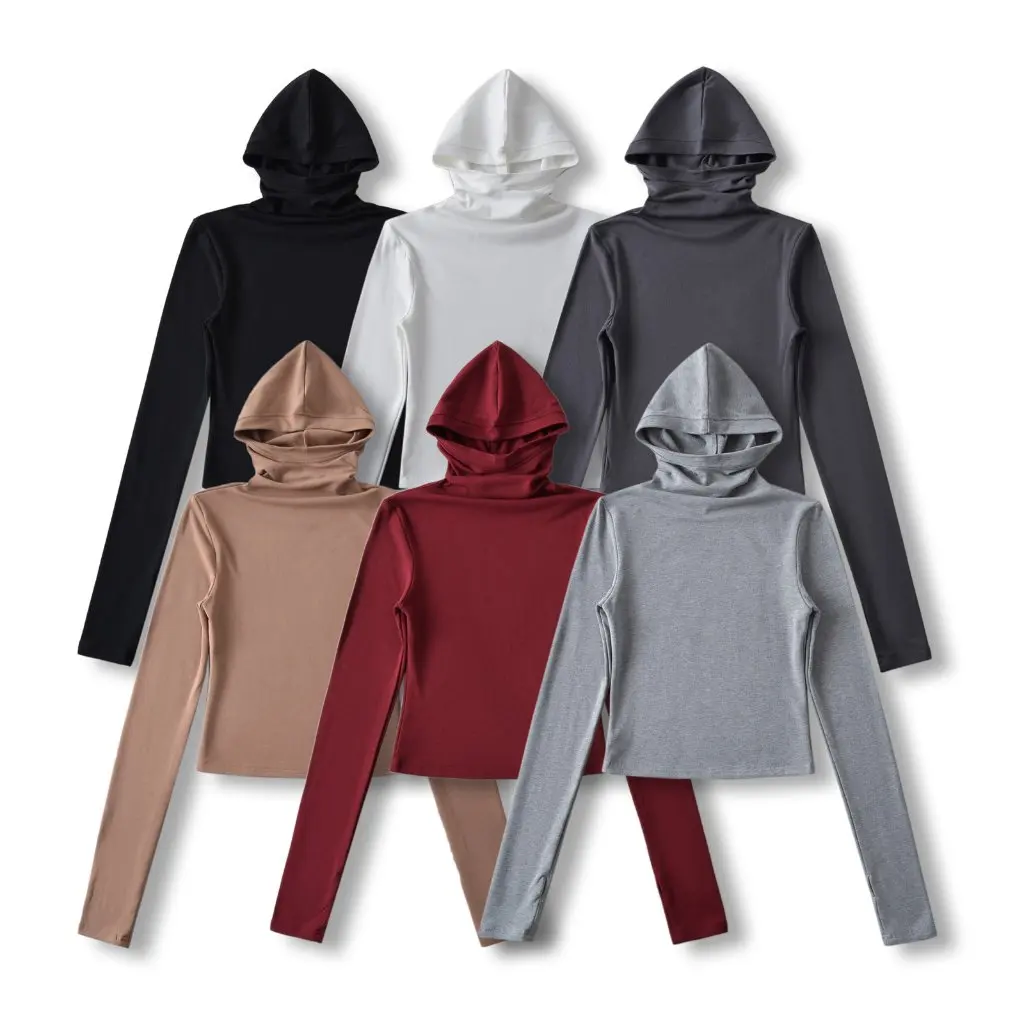 

Женская облегающая водолазка с капюшоном и длинными рукавами, теплый топ на флисовой подкладке для осени и зимы, популярная девушка в британском стиле