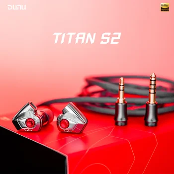 DUNU Titan 듀얼 챔버 듀얼 마그네틱 회로, 고성능 다이내믹 하이파이 음악 모니터, 스튜디오 인이어 이어폰 0.78, 2 핀