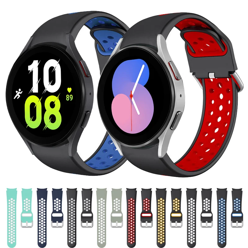 

20mm Watch Strap For samsung galaxy watch 4/5/6 44mm 40mm 6classic 43 47mm Silicone Watch Bracelet Galaxy watch 5 Pro 45mm Band