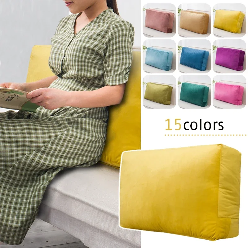 Funda de cojín grande terciopelo súper cómoda sofá, mesita noche, soporte Lumbar, funda almohada sencilla   60/70/80cm