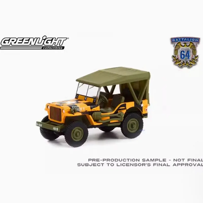 

Литой под давлением Greenlight масштаб 1:64 1943, внедорожник Willys MB Jeep, модель автомобиля из сплава, классическая коллекция для взрослых, игрушка-дисплей