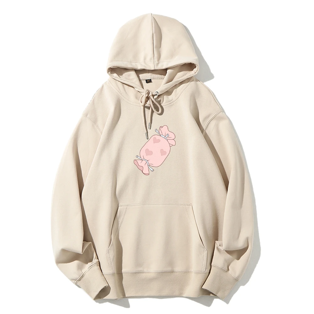 Comfort Colorful Love Heart Candy Graphic Casual Hoodie Sweatshirt, Cute Kawaii Y2k Sweatshirt