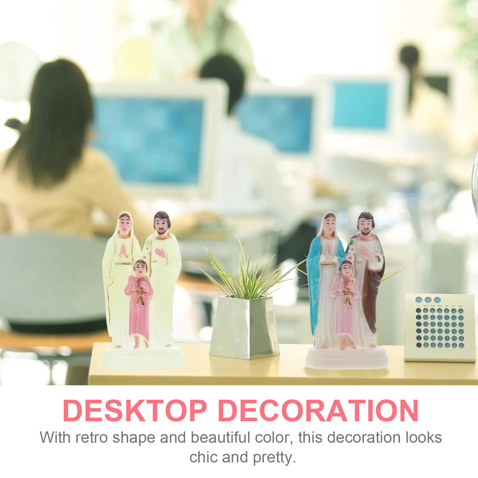 

2pcs Glow The Dark Family Retro Home Decor Living Room Bedroom Art Crafts Ornament Bookshelf Festival Gift Art Craft Ornament