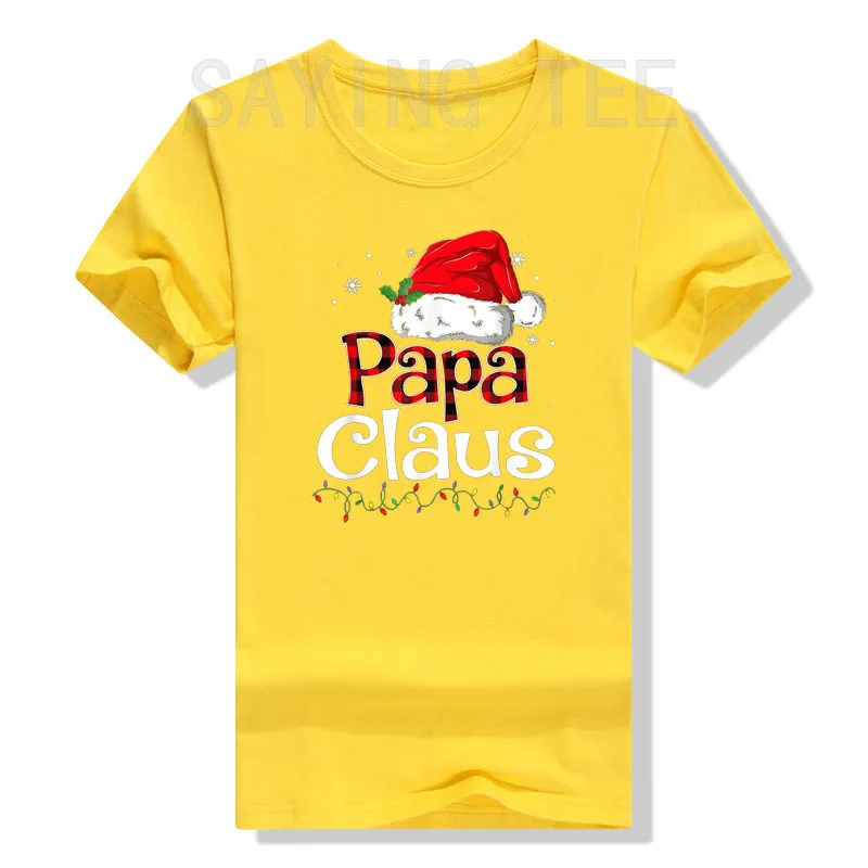 Papa Claus Santa Funny Christmas Pajama Matching Family T-Shirt Gifts Grandfather Xmas Holiday Party Costume Graphic Tee Tops