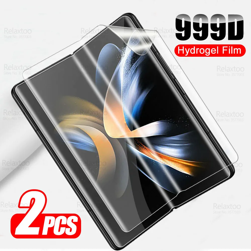 For Samsung Galaxy Z Fold4 Fold6 2Pcs Soft Hydrogel Film Z Fold 4 Fold3 Fold5 Fold2 ZFold 6 3 5 2 5G Screen Protector Not Glass