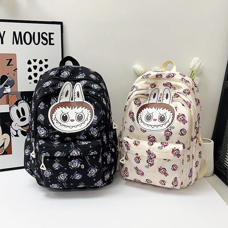 

LABUBU New Backpack Casual Light Cartoon Backpack Junior and Senior High School Student Schoolbag Women boy girl children backpa