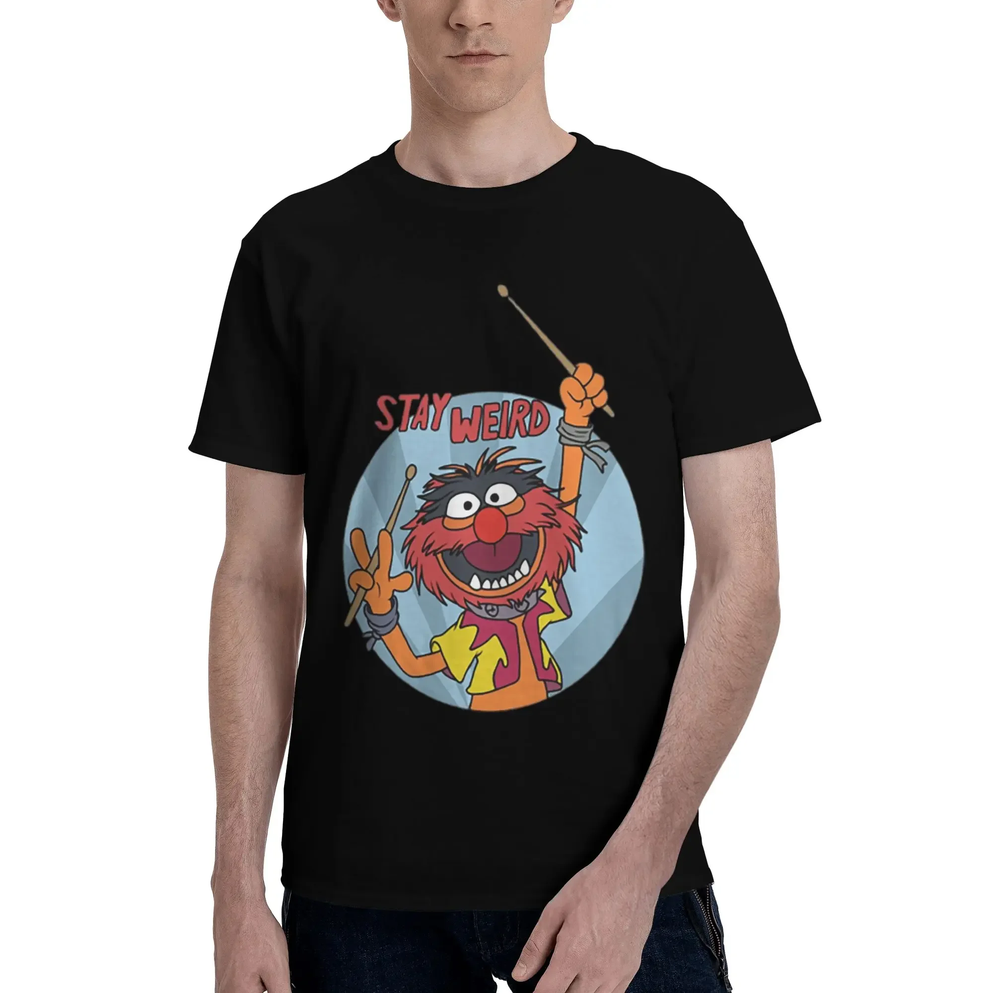 Muppets Animal Drummer 100% Cotton T-Shirt Men's Classic T Shirts Men Crew Neck Short Sleeve S-6XL