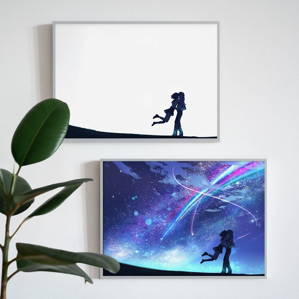 لوحة فنية جدارية متوهجة باسمك - ضوء ليلي LED ثلاثي الأبعاد لديكور غرفة النوم، هدية Kimi no Na wa Lampara de Noche #5