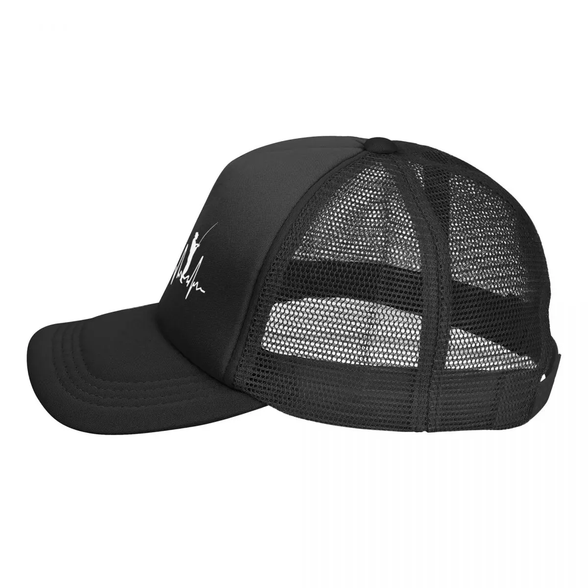 Fisherman Heartbeat Fishing Decal Unisex Adult Mesh Baseball Cap for Spring and Summer