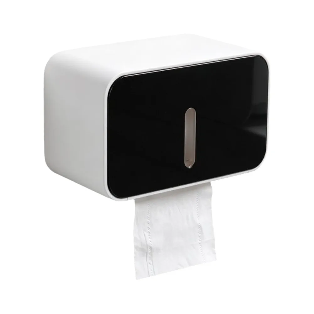 Self-Adhesive Toilet Paper Holder with Shelf for Bathroom Organization Engineered for Stability on Smooth Non-Porous Walls