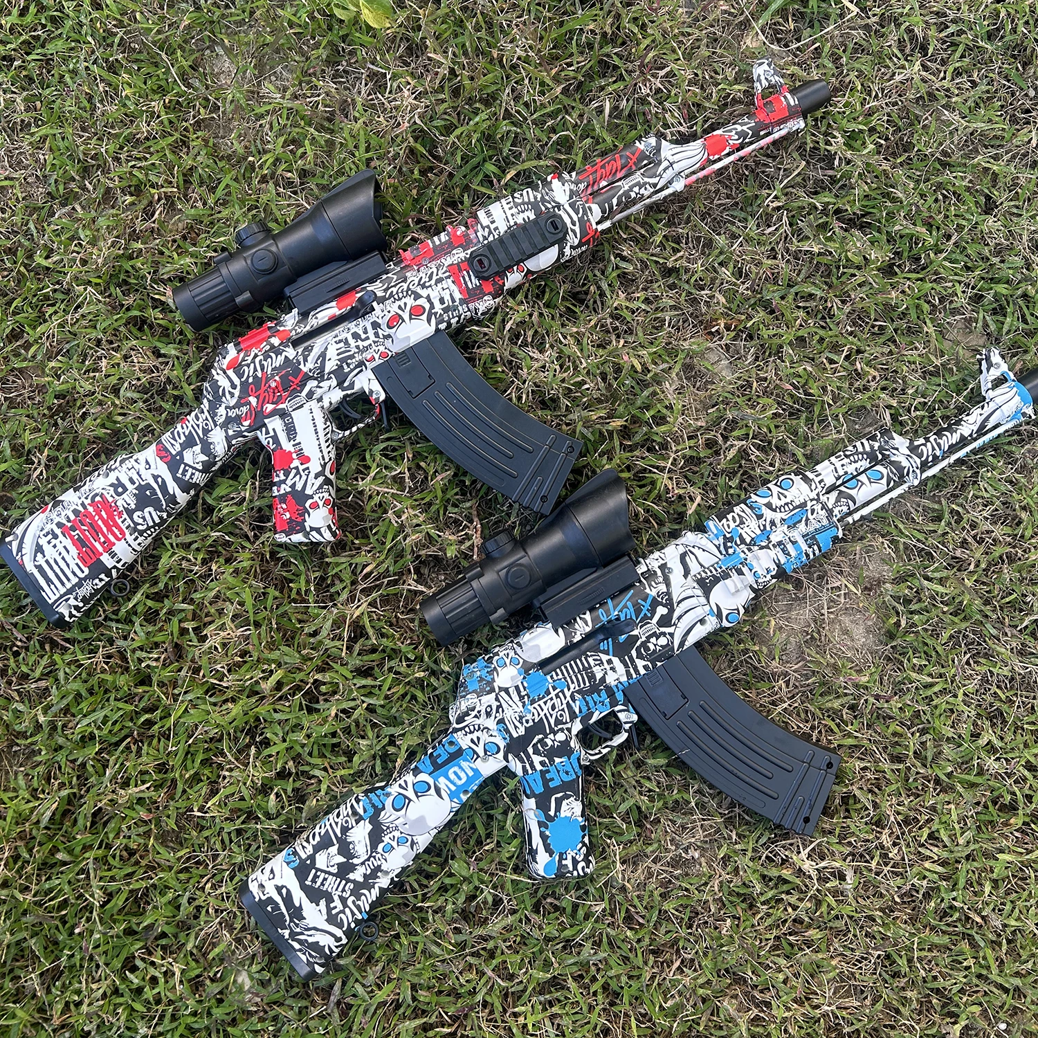 Pistola giocattolo elettrica continua con sfera di gel Ak47 disponibile in due colori con batteria 3.7 e cavo di ricarica, modello di gioco per ragazzi, regalo di Capodanno