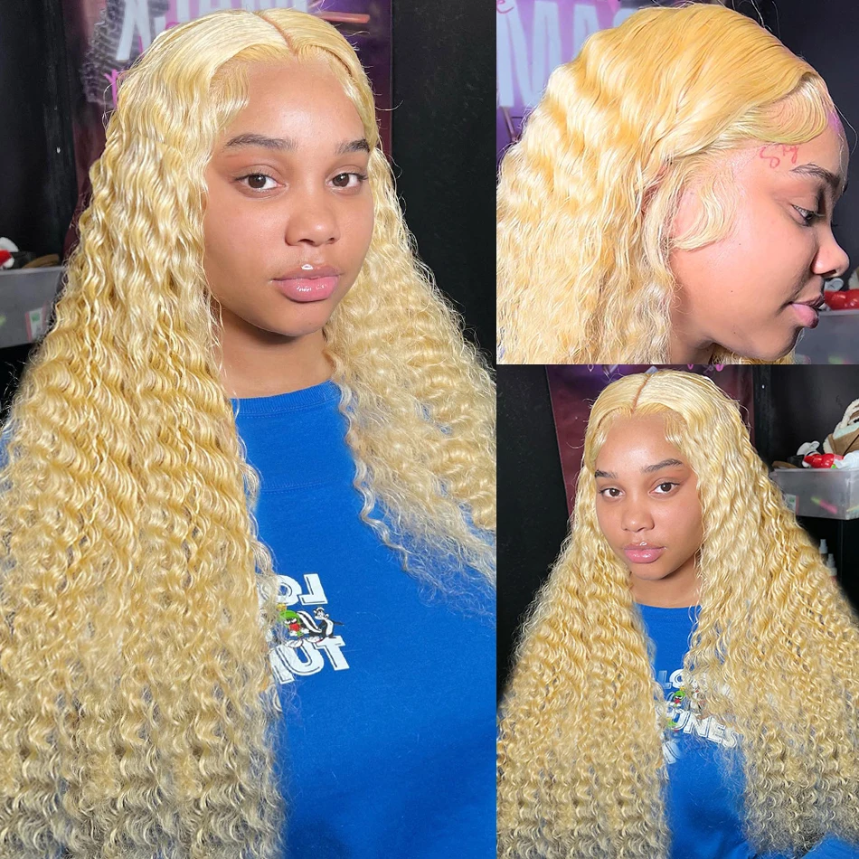 IAMVIP 13x4 Hd Transparent Lace Frontal 613 Blonde Lace Front For Black Women Brazilian Deep Wave Human Hair Wigs