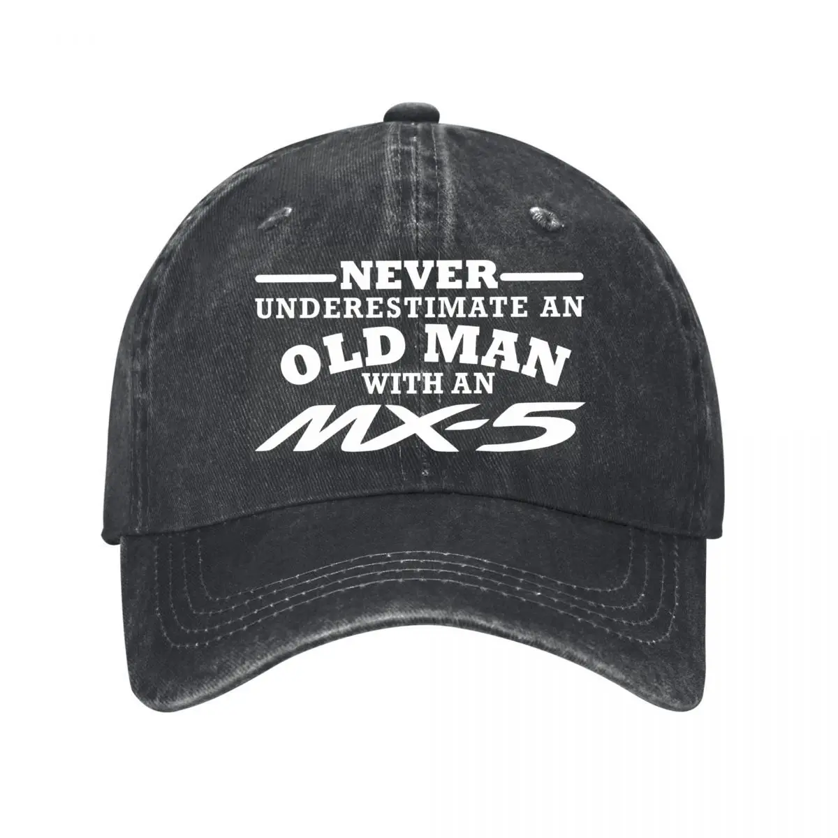 Never Underestimate Old Man Veteran Crossed Axes New Vintage Washed Cotton Baseball Cap Sun Hats