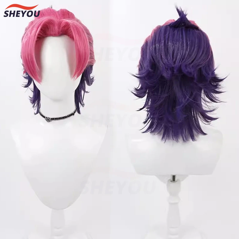 

Heartsteel Kayn Cosplay Wig Game LOL Heartsteel Shieda Kayn Short Heat Resistant Synthetic Hair Party Wigs + Wig Cap