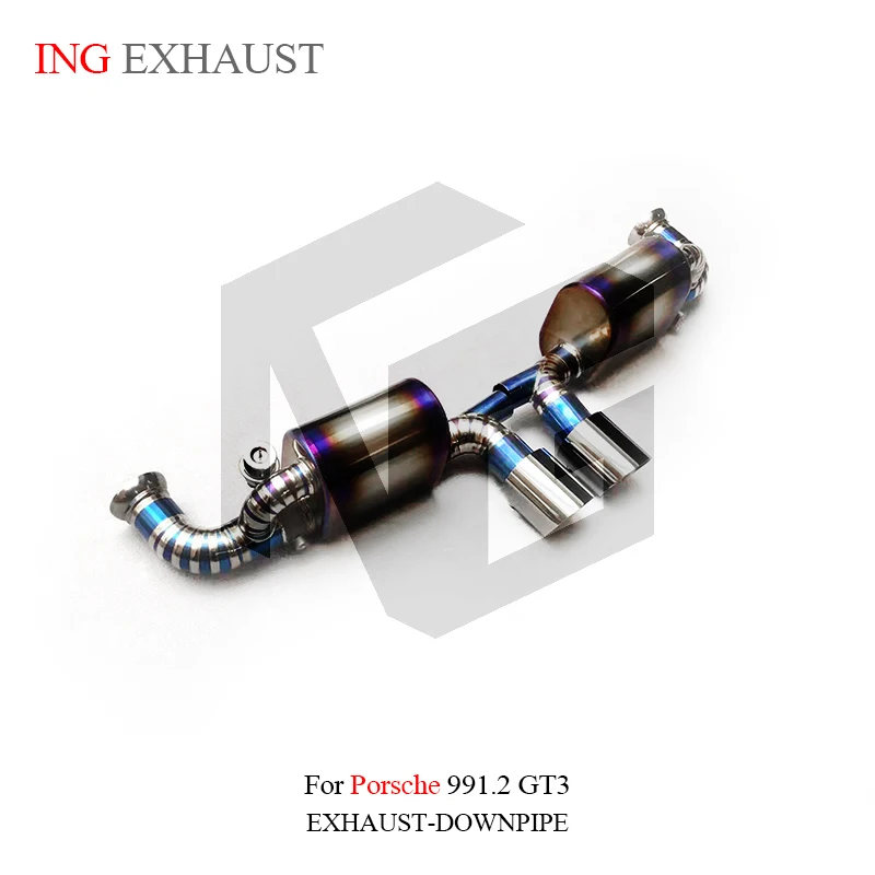 ING Performance Vacuum Remote Valve Engine Titanium Alloy Catback for Porsche 911 991.2 GT3 v6 Race Auto Muffler Exhaust system