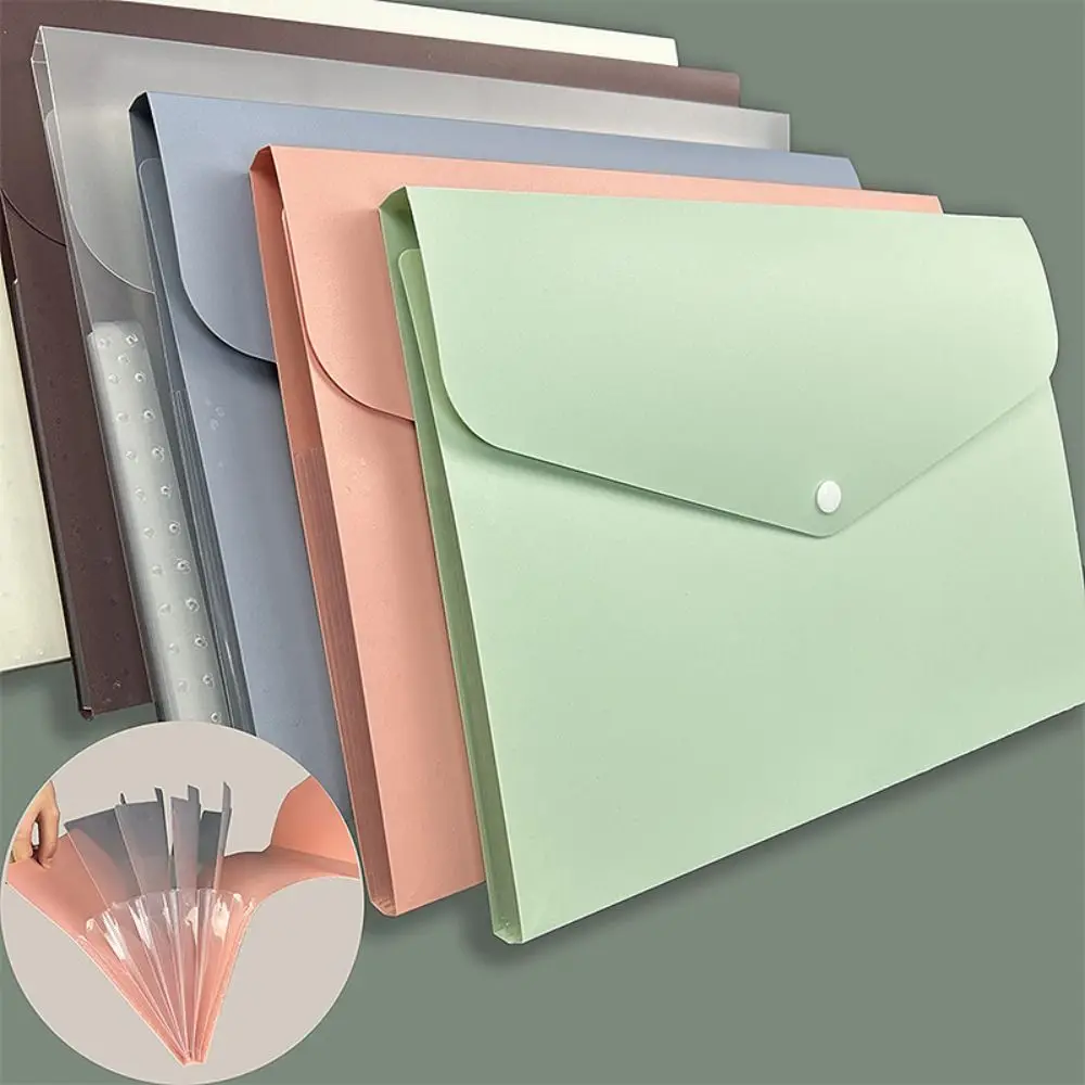 

File Classify A4 File Bag Waterproof Paper Organizer Large Capacity Portfolio 5-Pocket Office Supplies Document Holder